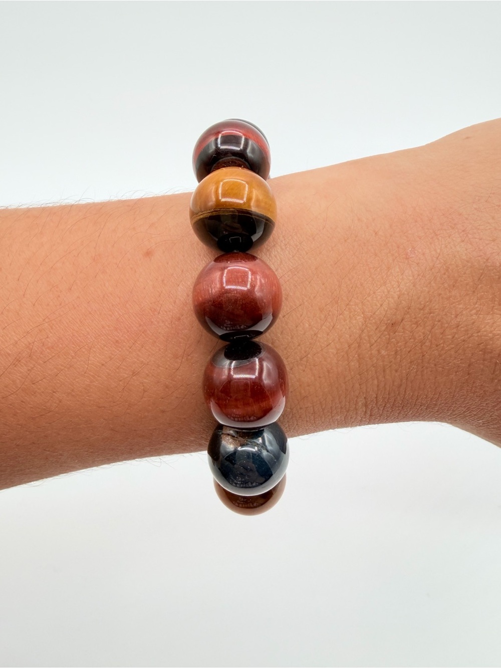 Multicolor Marble Bead Stretch Bracelet Chunky Statement Jewelry